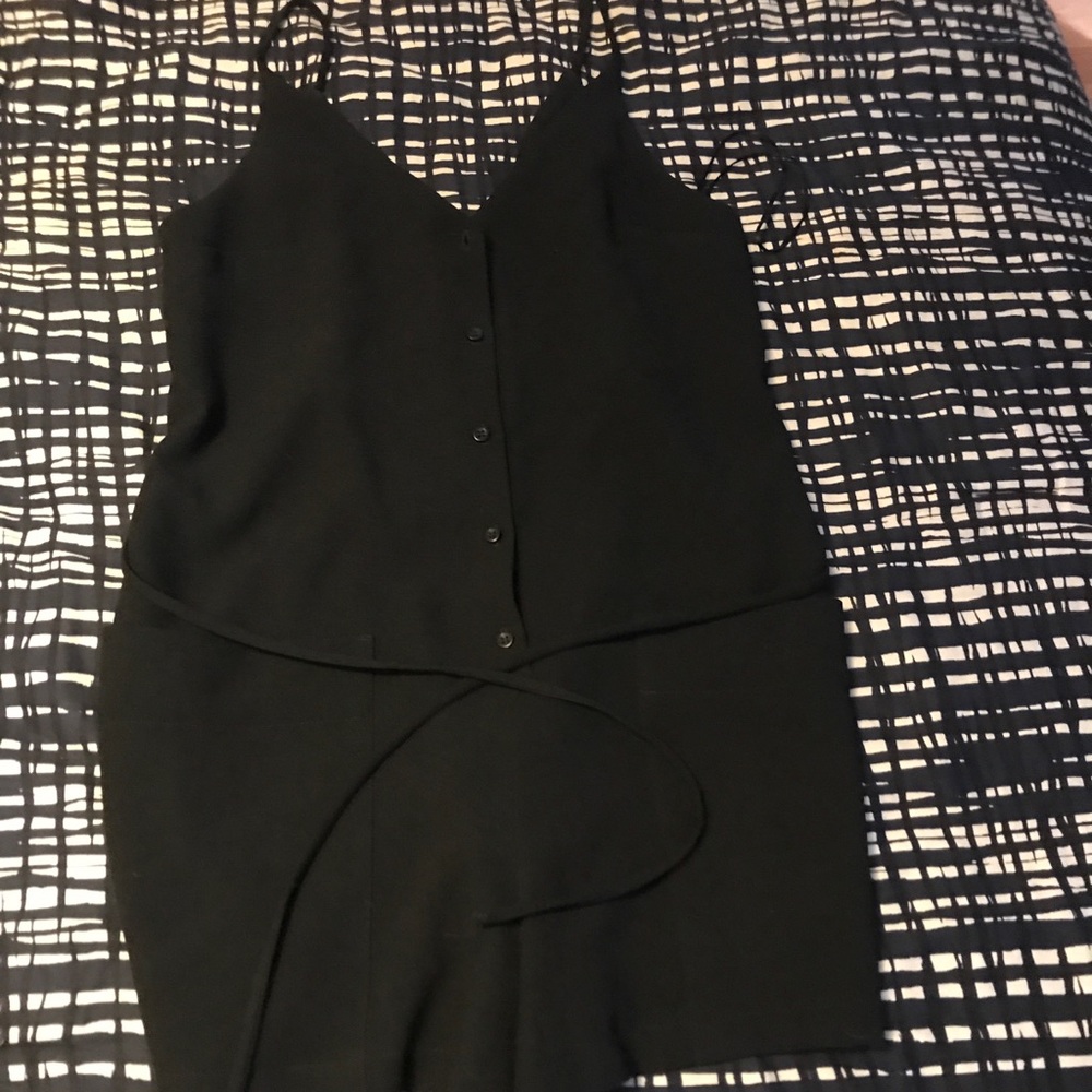 EUC topshop size 4 black romper with waist tie